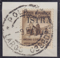 5117. Italy Yugoslavia Istria - Pula 1945 Italian Stamp With "ISTRA" Overprint, Cutting - Used (o) Michel 1 - Joegoslavische Bez.: Istrië