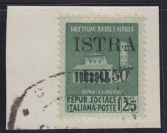 5118. Italy Yugoslavia Istria - Pula 1945 Italian Stamp With "ISTRA" Overprint, Cutting - Used (o) Michel 2 - Jugoslawische Bes.: Istrien