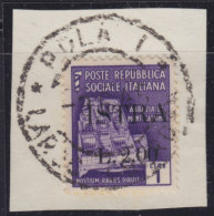 5123. Italy Yugoslavia Istria - Pula 1945 Italian Stamp With "ISTRA" Overprint, Cutting - Used (o) Michel 9 - Joegoslavische Bez.: Istrië