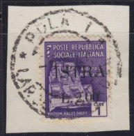 5123. Italy Yugoslavia Istria - Pula 1945 Italian Stamp With "ISTRA" Overprint, Cutting - Used (o) Michel 9 - Occup. Iugoslava: Istria