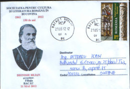 Romania - Env. Occ.- Romanian Society For Culture And Literature Bukovina,150 Years - Dionisie Bejan President SCLRB - Storia Postale