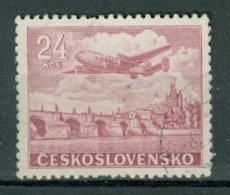 CESKOSLOVENSKO - AIRMAIL 1946-47: Yv PA 26 / Mi 499, O - FREE SHIPPING ABOVE 10 EURO - Luftpost