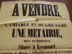 Affiche Placard 2 X A3 Environ. Vente De Métairie Cise à Kermouël Morbihan - Decretos & Leyes