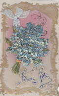 Matériaux - Celluloïd Celluloïde - Carte Porcelaine - Translucide - Découpi Myosotis Bonne Fête - Porcelaine