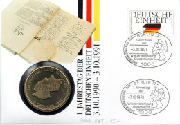 (Gm3) BRD Numisbrief "1.Jahrestag Der Deutschen Einheit" Mit Medaille PP (Münze)+50Pf 1990 Deutsche Einheit - Sonstige & Ohne Zuordnung