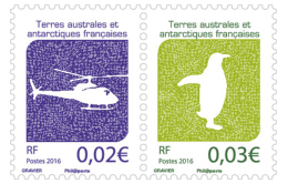 TAAF  2016    Helicopter Pinguin   2w  Setenant  Postfris/mnh/neuf - Ungebraucht