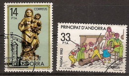 Andorra U 166/67 (o) Primer Día. Navidad 1982 - Used Stamps