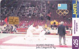 Uruguay TC 137a-2, OlympicsSydney 2000, Judo - Alvaro Paseyro, 2 Scans.  Grey In Chip. - Uruguay