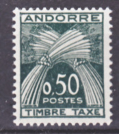 Andorre Taxe 45 1/4 De Cote En Nouveaux Francs Taxes Gerbe Neuf ** TB MNH Sin Charmela Cote 32.5 - Neufs