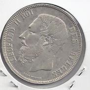 LEOPOLD II - 5 Frank 1868 POSITIE B - Franstalige Tekst  - ZEER FRAAI  ++  M155a - 5 Francs