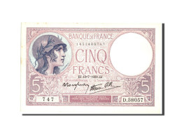 Billet, France, 5 Francs, 5 F 1917-1940 ''Violet'', 1939, 1939-07-13, SUP - 5 F 1917-1940 ''Violet''