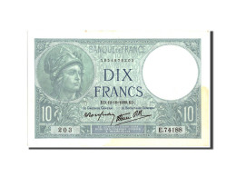 Billet, France, 10 Francs, 10 F 1916-1942 ''Minerve'', 1939, 1939-10-12, SUP - 10 F 1916-1942 ''Minerve''