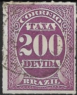 BRAZIL 1890 Postage Due - 200r. - Red  FU - Strafport