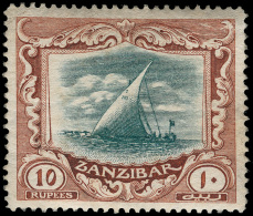 *        120-34 (246-60) 1913 1¢-10r Sultan Kalif Bin Harub And Dhow^ Set, Wmkd Multiple Rosettes, Perf 14,... - Zanzibar (...-1963)