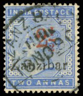 O        30a (26j) 1896 2½ On 2a Pale Blue Q Victoria^ Stamp Of India, Red SG Type 6 Surcharge (Scott Type... - Zanzibar (...-1963)