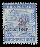 **       28A Var Footnoted (39D) 1898 2½a On 2a Dull Blue Q Victoria^ Stamp Of India, Red SG Surcharge Type... - Zanzibar (...-1963)