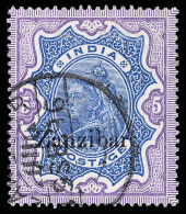 O        3-17 (3/21) 1895 ½a-5R Q Victoria Stamps Of India^ Overprinted "Zanzibar", Cplt (15), Well... - Zanzibar (...-1963)