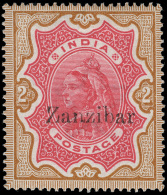 *        3-17 (3/21) 1895 ½a-5R Q Victoria Stamps Of India^ Overprinted "Zanzibar", Cplt (15), Many... - Zanzibar (...-1963)