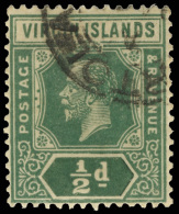 O        47-48 (80-81) 1921 ½d-1d K George V^, Die II, Wmkd Script CA, Perf 14, Extremely Rare And... - British Virgin Islands