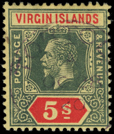 O        38-46 + Vars (69-77, 69a-b, 70a-c, 71a) 1913-19 ½d-5' K George V^, Wmkd MCA, Perf 14, Cplt (15)... - British Virgin Islands