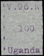 *        53 (53) 1896 100c Violet "VR" Missionary^ Typewritten, Narrow Format, Narrow Letters (16-18mm), Imperf,... - Ouganda (...-1962)