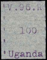 *        53 (53) 1896 100c Violet "VR" Missionary^ Typewritten, Narrow Format, Narrow Letters (16-18mm), Imperf,... - Oeganda (...-1962)