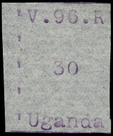 *        49 (49) 1896 30c Violet "VR" Missionary^ Typewritten, Narrow Format, Narrow Letters (16-18mm), Imperf,... - Oeganda (...-1962)