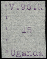 *        46 (46) 1896 15¢ Violet "VR" Missionary^ Typewritten, Narrow Format, Narrow Letters (16-18mm),... - Ouganda (...-1962)