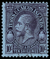 O        60-70 (176-86) 1928 ½d-10' K George V^ "Postage & Revenue", Wmkd Script CA, Perf 14, Cplt (11),... - Turks And Caicos