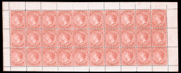 */[+]    45, 45 Var (62, 62b) 1889 1d Crimson-lake Q Victoria^, Wmkd CA, Perf 14, Complete Sheet Of Thirty Showing... - Turks And Caicos