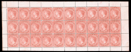 */[+]    45, 45 Var (62, 62b) 1889 1d Crimson-lake Q Victoria^, Wmkd CA, Perf 14, Complete Sheet Of Thirty Showing... - Turks & Caicos (I. Turques Et Caïques)