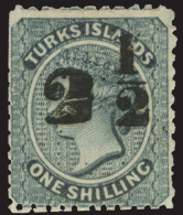 *        27 (39) 1881 2½d On 1' Slate Blue Q Victoria Surcharged^ SG Type 26 (Scott Type M) In Setting 9,... - Turks- En Caicoseilanden