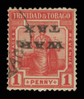 O        MR11b (186b) 1918 1d Scarlet Britannia War Tax^ With SG Type 25 Overprint, ERROR - Overprint Inverted,... - Trinité & Tobago (...-1961)