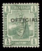 O        O10 (O10) 1910 ½d Green Britannia Overprinted "OFFICIAL"^ SG Type O2 On Ordinary Paper, Wmkd MCA,... - Trinidad & Tobago (...-1961)