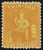 *        55 (74) 1872 1' Chrome-yellow Britannia^, Wmkd CC, Perf 12½, Signed Stolow, OG, VLH, SUPERB Scott... - Trinité & Tobago (...-1961)