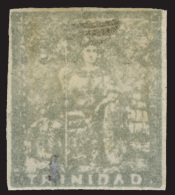 O        12 (19) 1860 (1d) Grey To Bluish Grey Lithographed Britannia^, Fifth Issue, Worn Impression, Imperf, Four... - Trinidad & Tobago (...-1961)