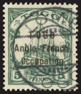 O        49 (H15) 1914 5pf Green Kaiser's Yacht^ Overprinted "TOGO Anglo-French Occupation, Second (narrow)... - Autres & Non Classés