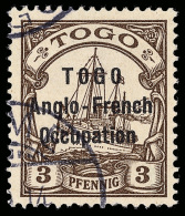 O        48 (H14) 1914 3pf Brown Yacht, Second (narrow) Setting^ Of The "TOGO Anglo-French Occupation" Overprint,... - Autres & Non Classés