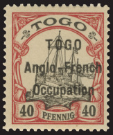 *        41 (H7) 1914 40pf Black And Carmine Kaiser's Yacht^, Overprinted "TOGO Anglo-French Occupation", First... - Autres & Non Classés
