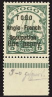 **       34 (H13) 1914 1d On 5pf Green Kaiser's Yacht^, First (wide) Setting Overprint, Only 688 Issued,... - Autres & Non Classés