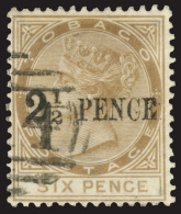 O        13 Var (13b) 1883 2½d On 6d Stone Q Victoria^ SG Type 3 Surcharge VARIETY - "large '2' With Long... - Trinité & Tobago (...-1961)