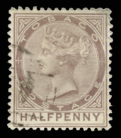 O        8 (8) 1880 ½d Purple-brown Q Victoria^, Wmkd CC, Perf 14, Scarce Used, VF …Net Est $460 - Trinité & Tobago (...-1961)