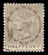 O        8 (8) 1880 ½d Purple-brown Q Victoria^, Wmkd CC, Perf 14, Scarce Used, VF …Net Est $460 - Trinidad En Tobago (...-1961)