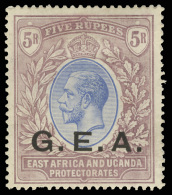 *        1-7 (63-68) 1921 12¢-5R K George V Of Kenya, Uganda, And Tanganyika^, Overprinted "G.E.A." In Black,... - Tanganyika (...-1932)