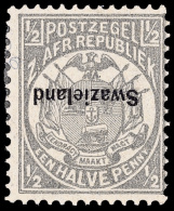 *        1a (4a) 1889 ½d Grey Coat Of Arms Of Transvaal^ Overprinted "Swaziland" In Black, Perf 12½,... - Swasiland (...-1967)