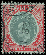 O        42 (43) 1909 10' Green And Red On Green K Edward VII^ On Chalk-surfaced Paper, Wmkd MCA, Perf 14, Light... - Nigeria (...-1960)