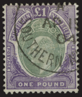 O        20 (20) 1903 £1 Green And Violet K Edward VII^, Wmkd CA, Perf 14, Undercatalogued, The Scarce Key... - Nigeria (...-1960)