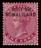 *        2b (2a) 1903 1a Carmine Q Victoria Of India^ Overprinted "BRITISH SOMALILAND", ERROR - "BRIT SH" For... - Somaliland (Protectorate ...-1959)