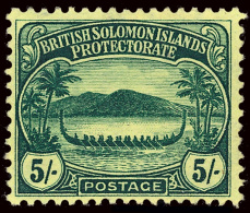 *        8-18 (8-17) 1908-11 ½d-5' Engraved Roviana Canoes^, Small Format, Wmkd MCA, Perf 14, Cplt (11),... - Solomon Islands (1978-...)