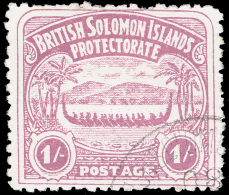 O        1-7 (1-7) 1907 ½d-1' Lithographed Roviana Canoes^, Large Format, Unwmkd, Perf 11, Cplt (7), Lightly... - Salomoninseln (Salomonen 1978-...)
